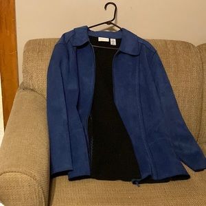 Blue suede polyester jacket